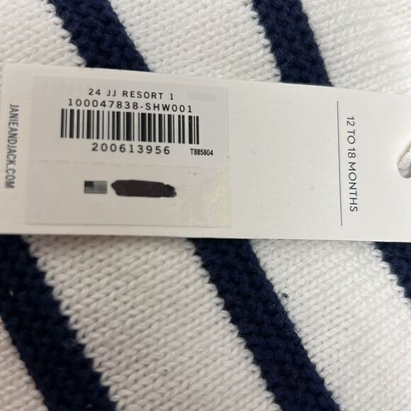 Janie and Jack 100047838 Navy and white Baby Striped Sweater Overall size 12-18 - Picture 5 of 10